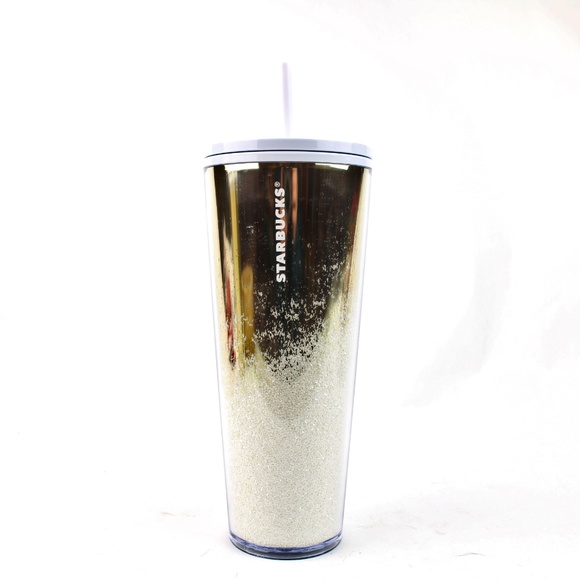 Starbucks Mirror Gold Glitter Snow Cup Tumbler - Picture 2 of 2
